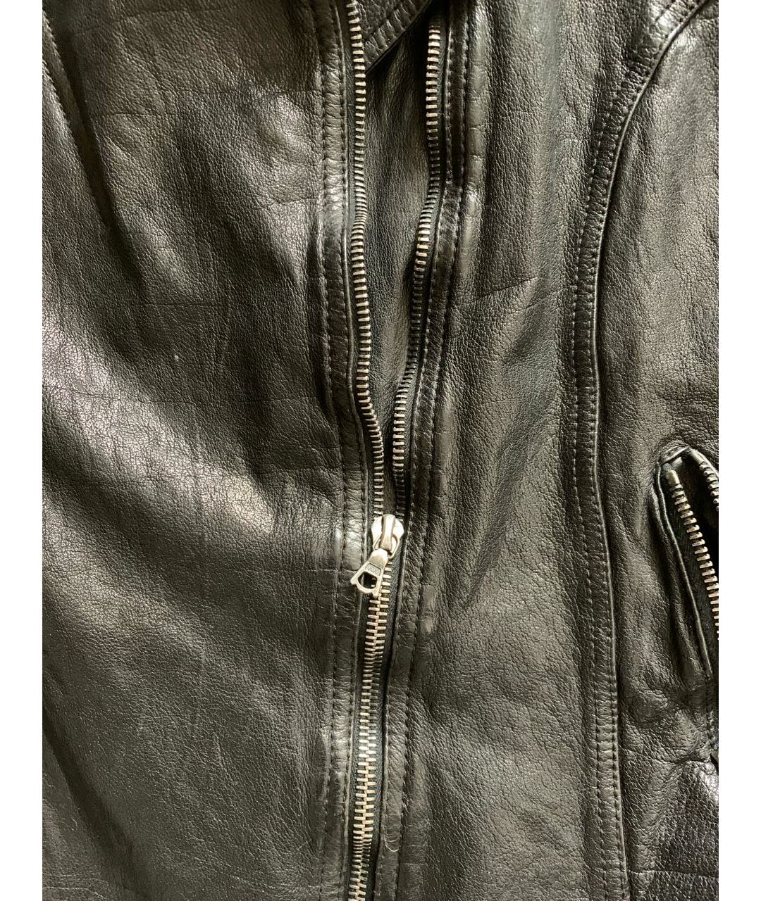 NEIL BARRETT Черная кожаная куртка, фото 4