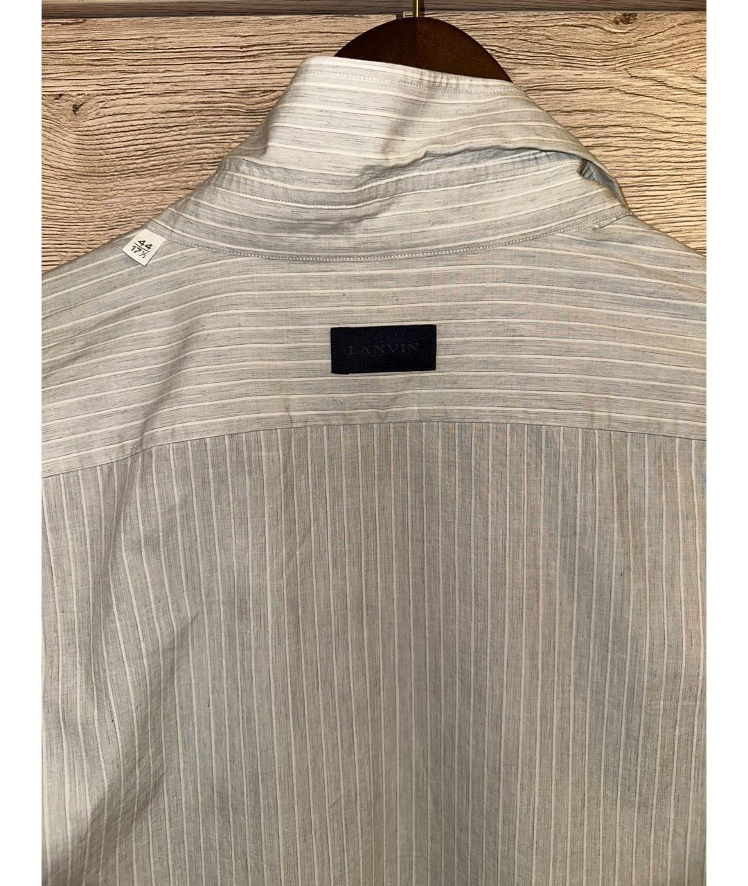LANVIN Голубая хлопковая классическая рубашка, фото 3