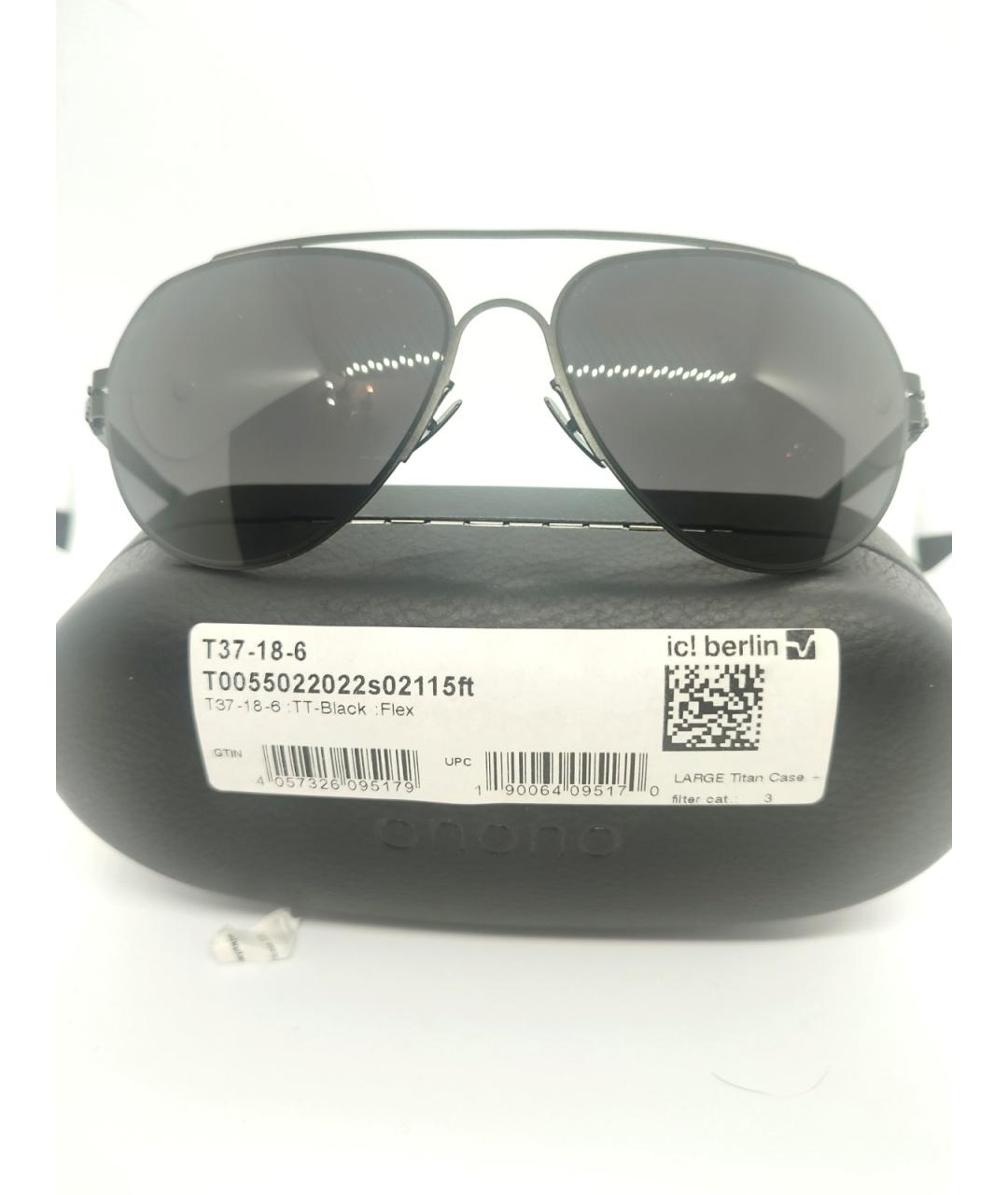 ICBERLIN Черные металлические солнцезащитные очки, фото 8
