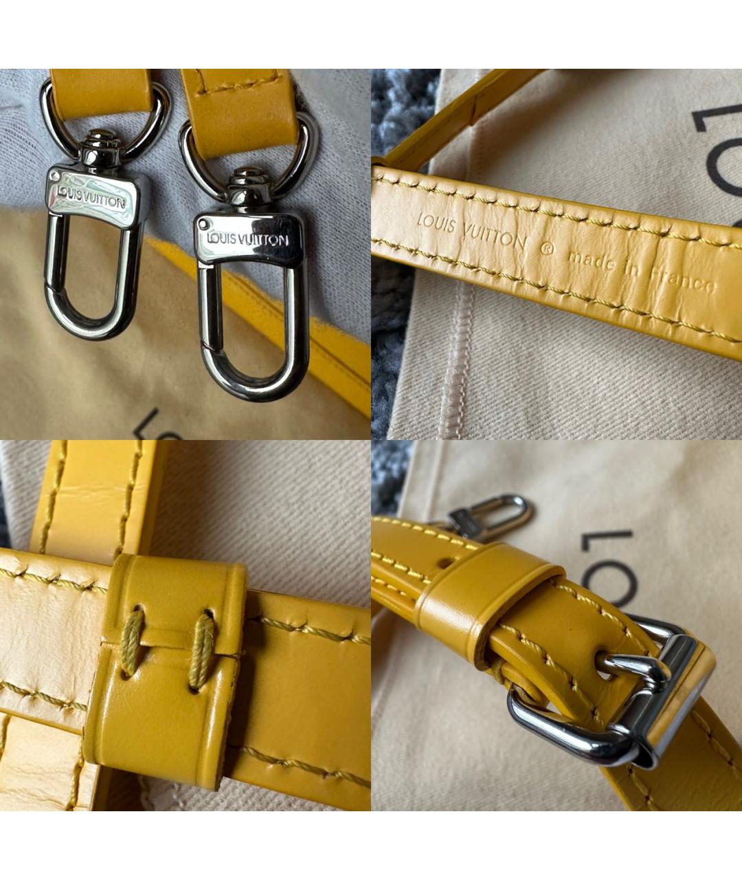 LOUIS VUITTON Желтая кожаная сумка с короткими ручками, фото 8