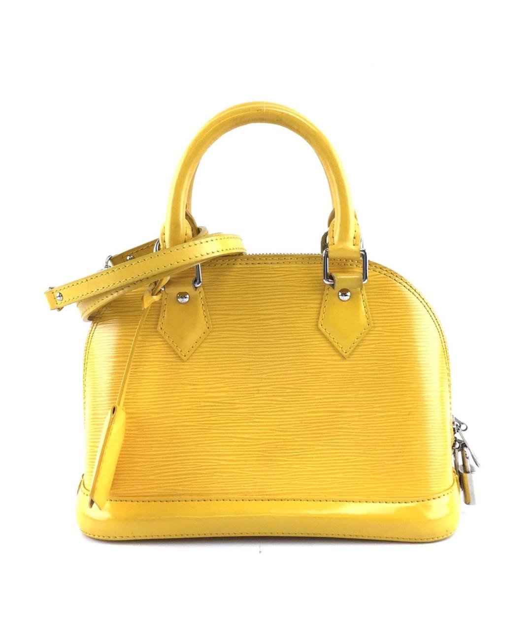 LOUIS VUITTON Желтая кожаная сумка с короткими ручками, фото 1