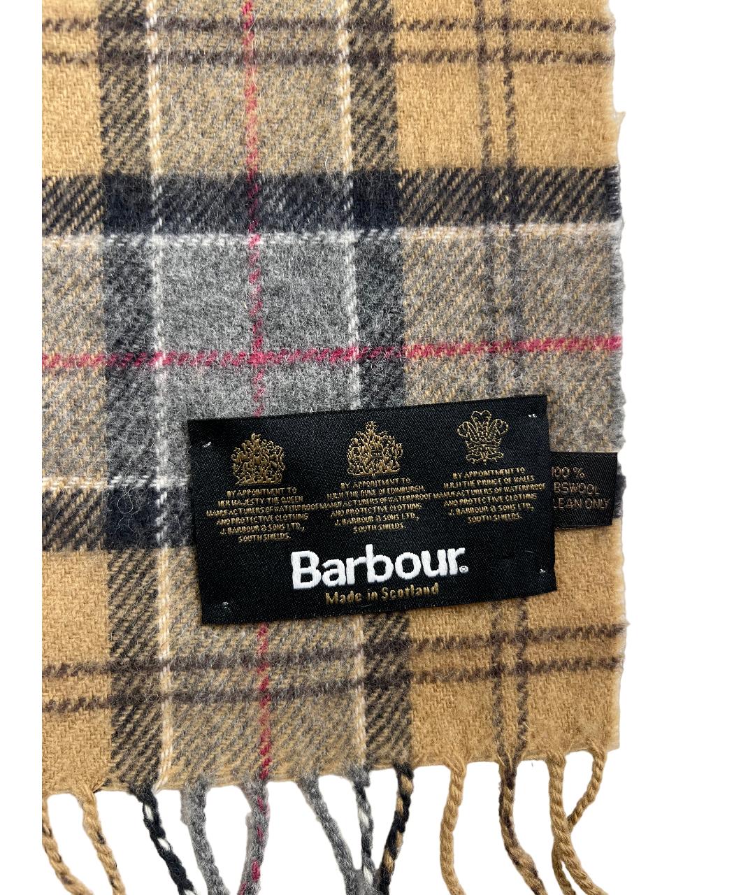 BARBOUR Бежевый шерстяной шарф, фото 2