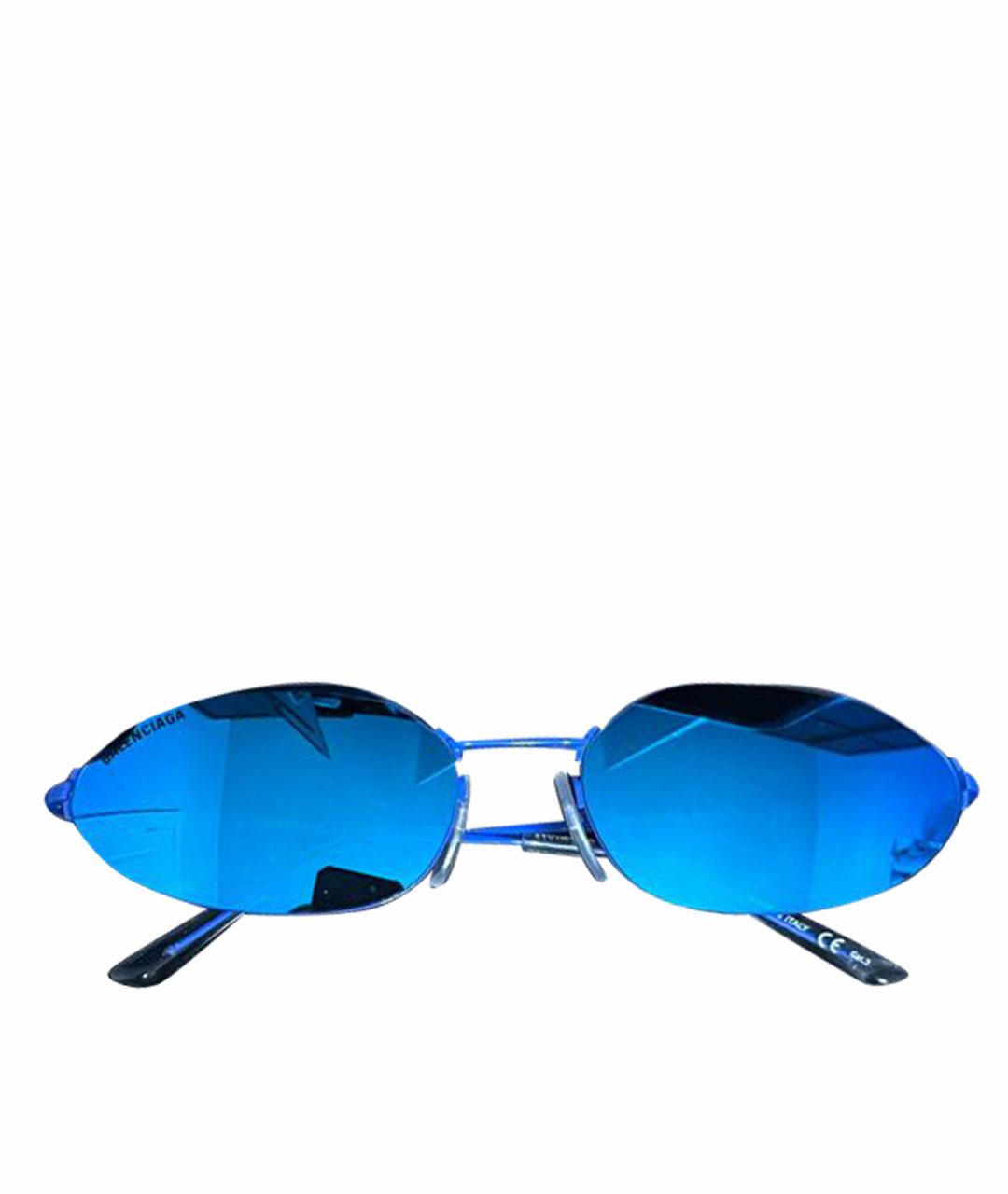 BALENCIAGA Синие металлические солнцезащитные очки, фото 1