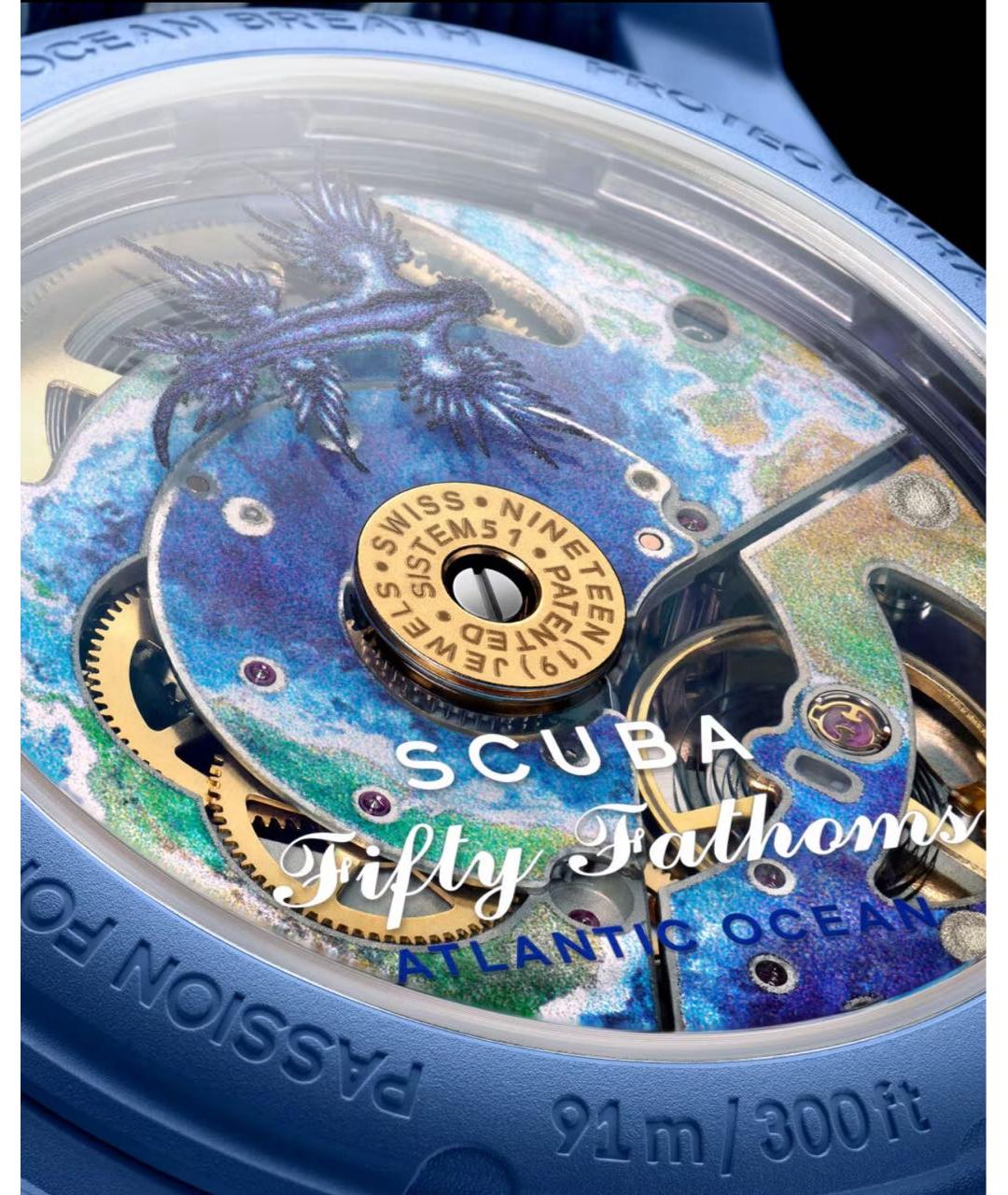 Blancpain Синие керамические часы, фото 8