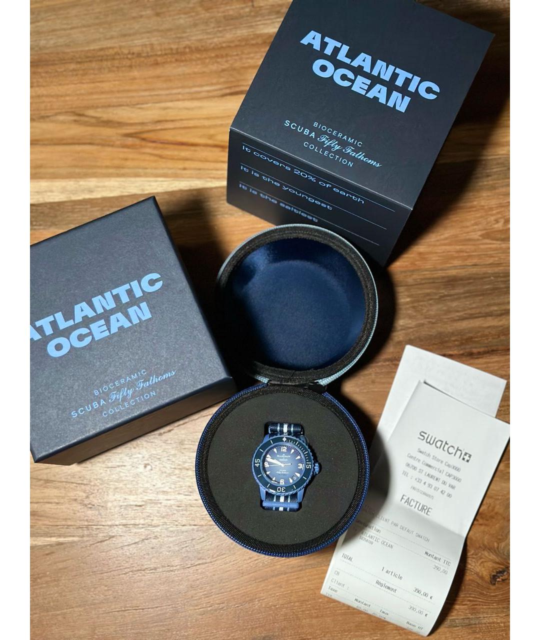Blancpain Синие керамические часы, фото 4