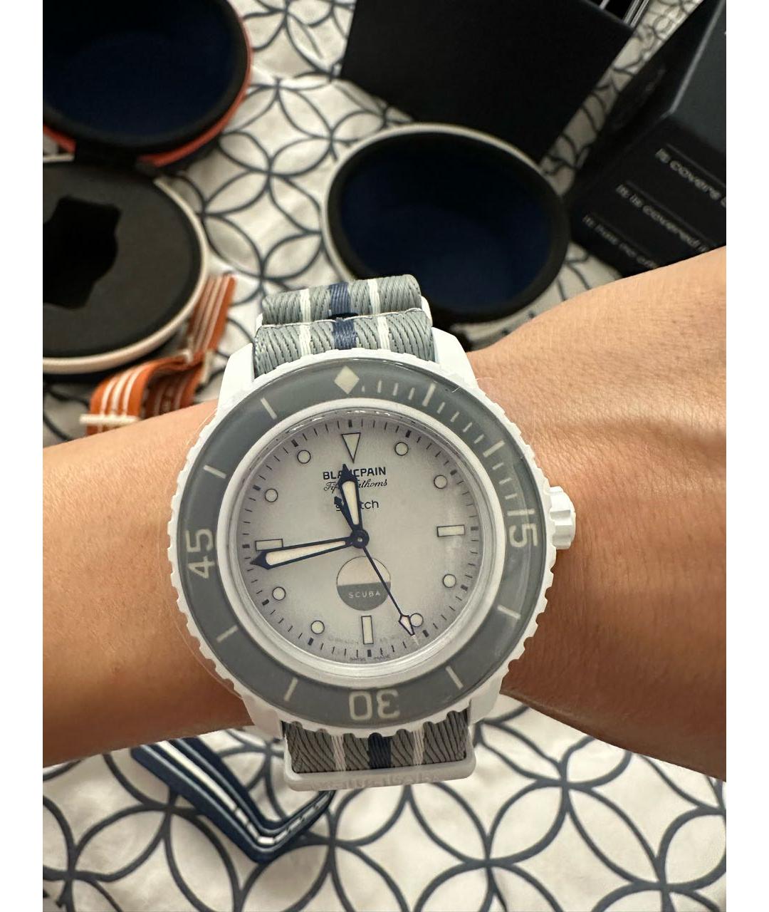 Blancpain Серые керамические часы, фото 4