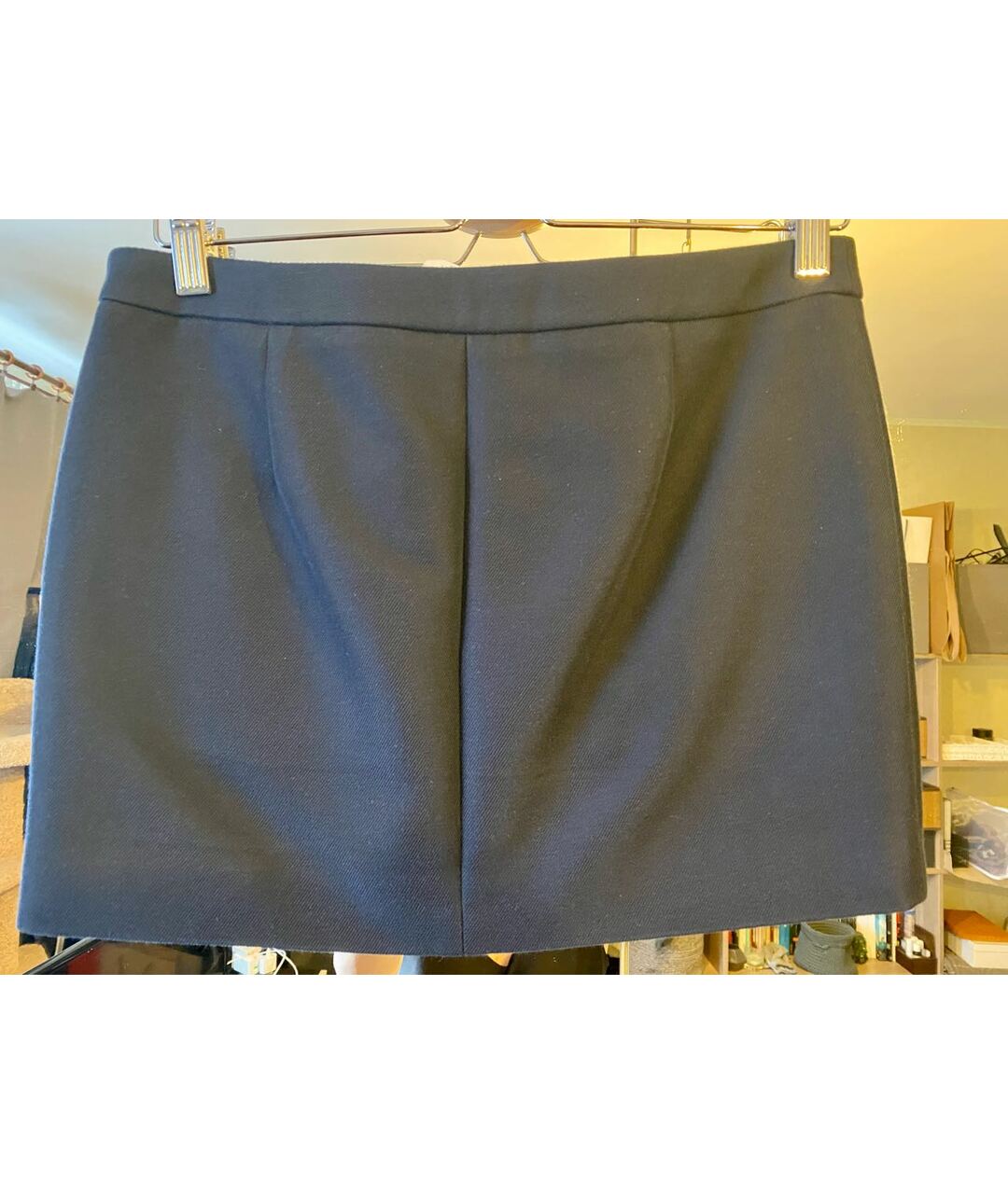 ALEXANDER WANG Темно-синяя шерстяная юбка мини, фото 2