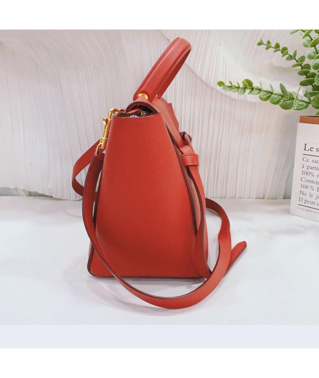 CELINE Красная кожаная сумка через плечо, фото 6