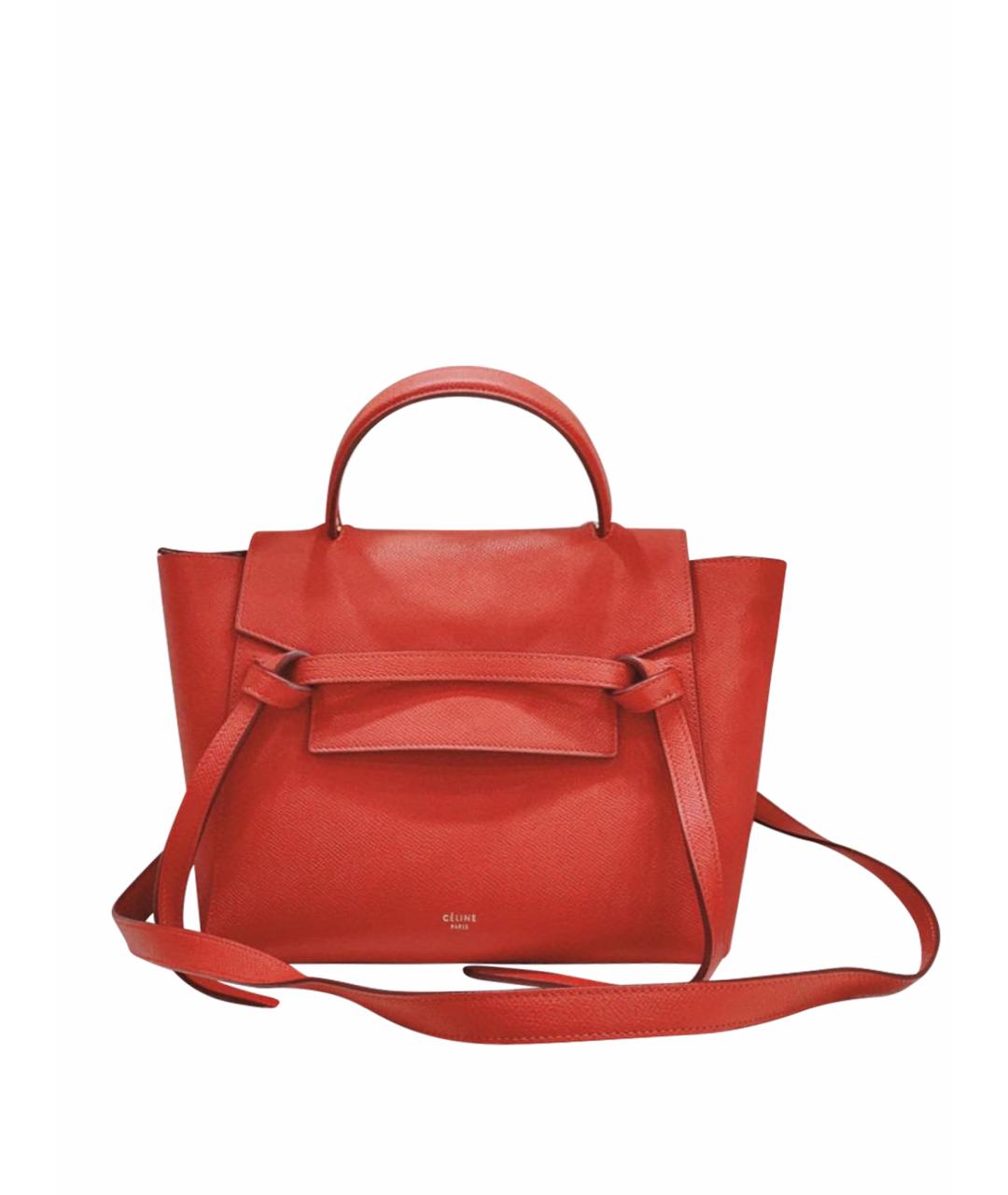 CELINE Красная кожаная сумка через плечо, фото 1