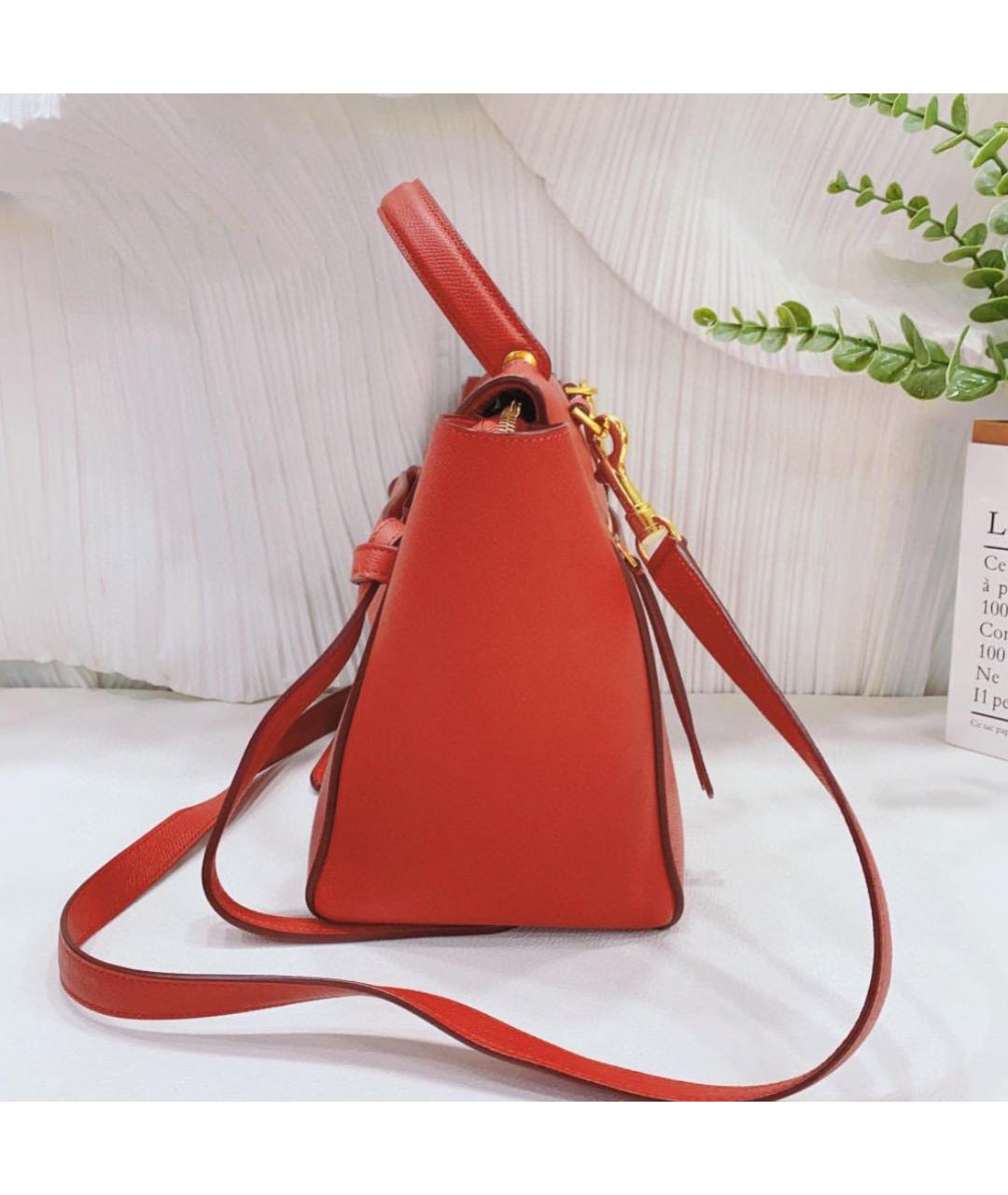 CELINE Красная кожаная сумка через плечо, фото 7