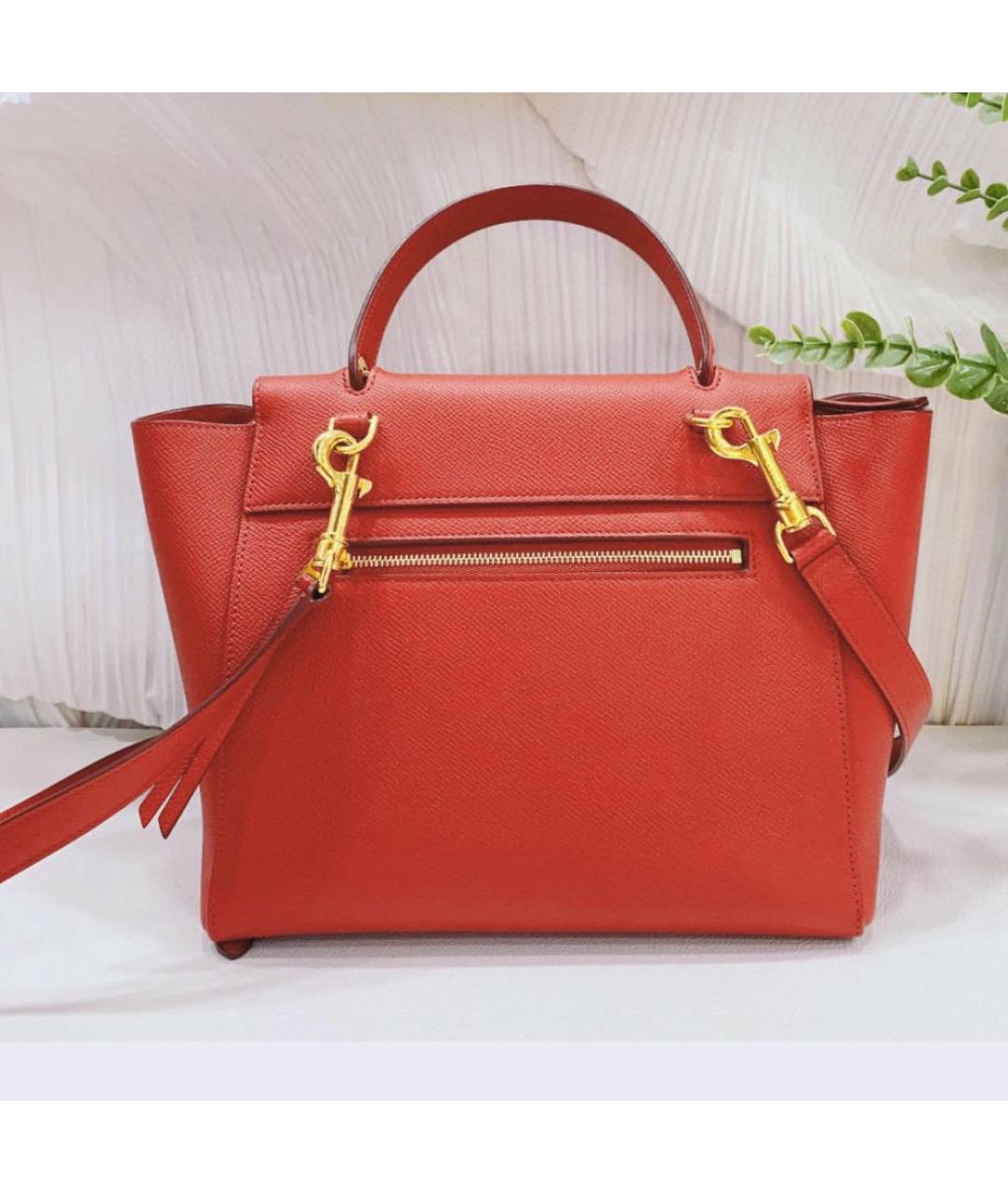 CELINE Красная кожаная сумка через плечо, фото 2