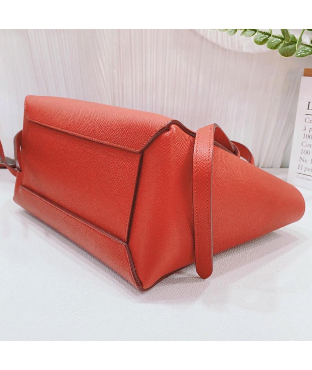 CELINE Красная кожаная сумка через плечо, фото 3