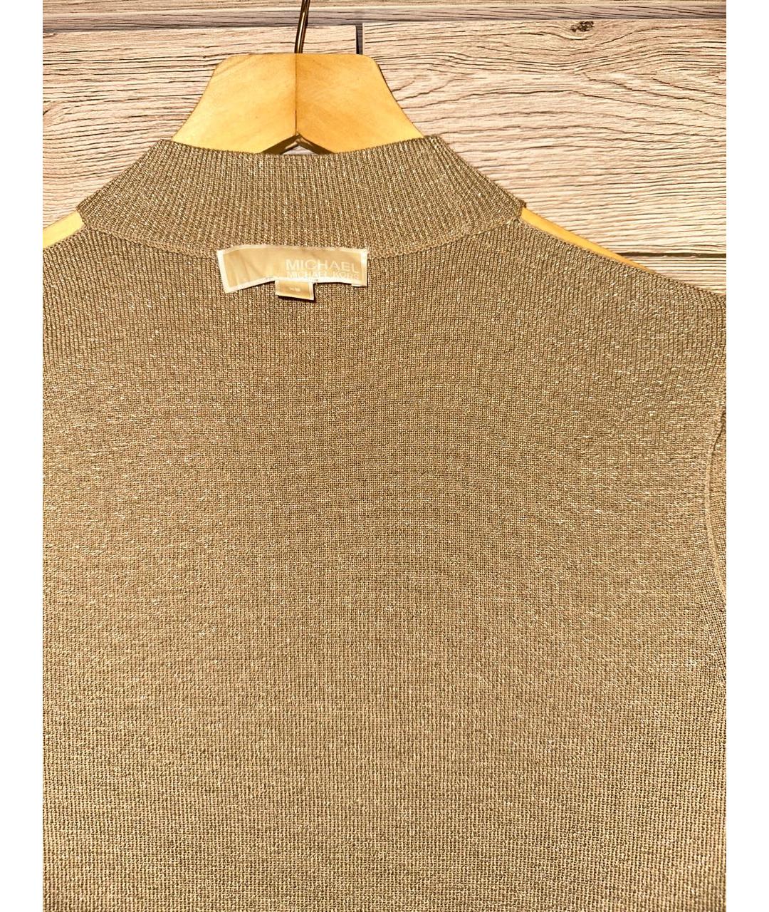 MICHAEL MICHAEL KORS Золотой шерстяной джемпер / свитер, фото 3