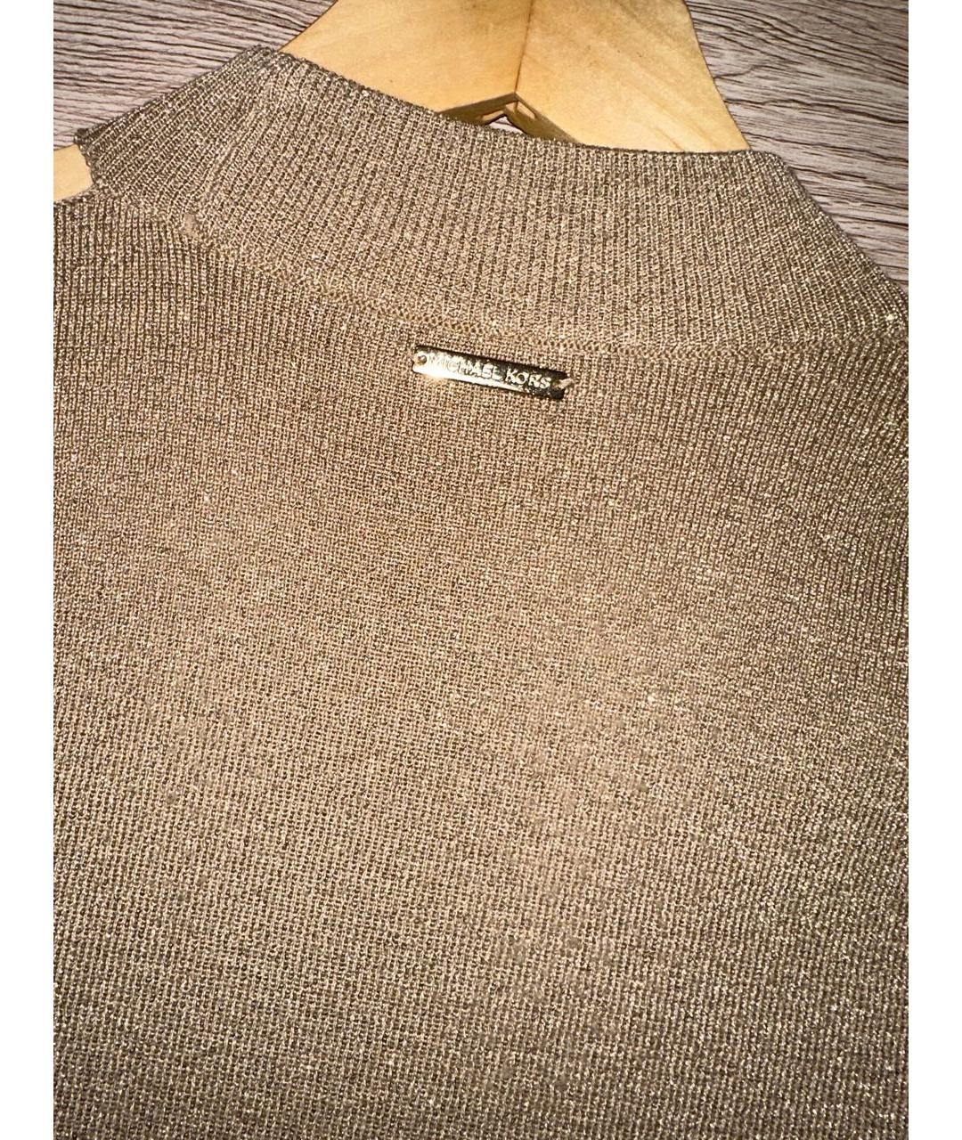 MICHAEL MICHAEL KORS Золотой шерстяной джемпер / свитер, фото 6