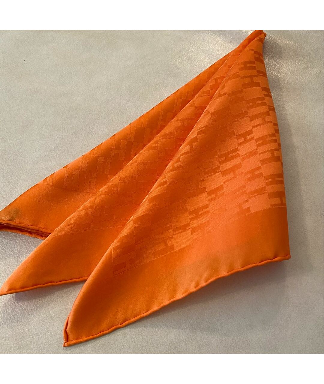 HERMES PRE-OWNED Коралловый шелковый платок, фото 5