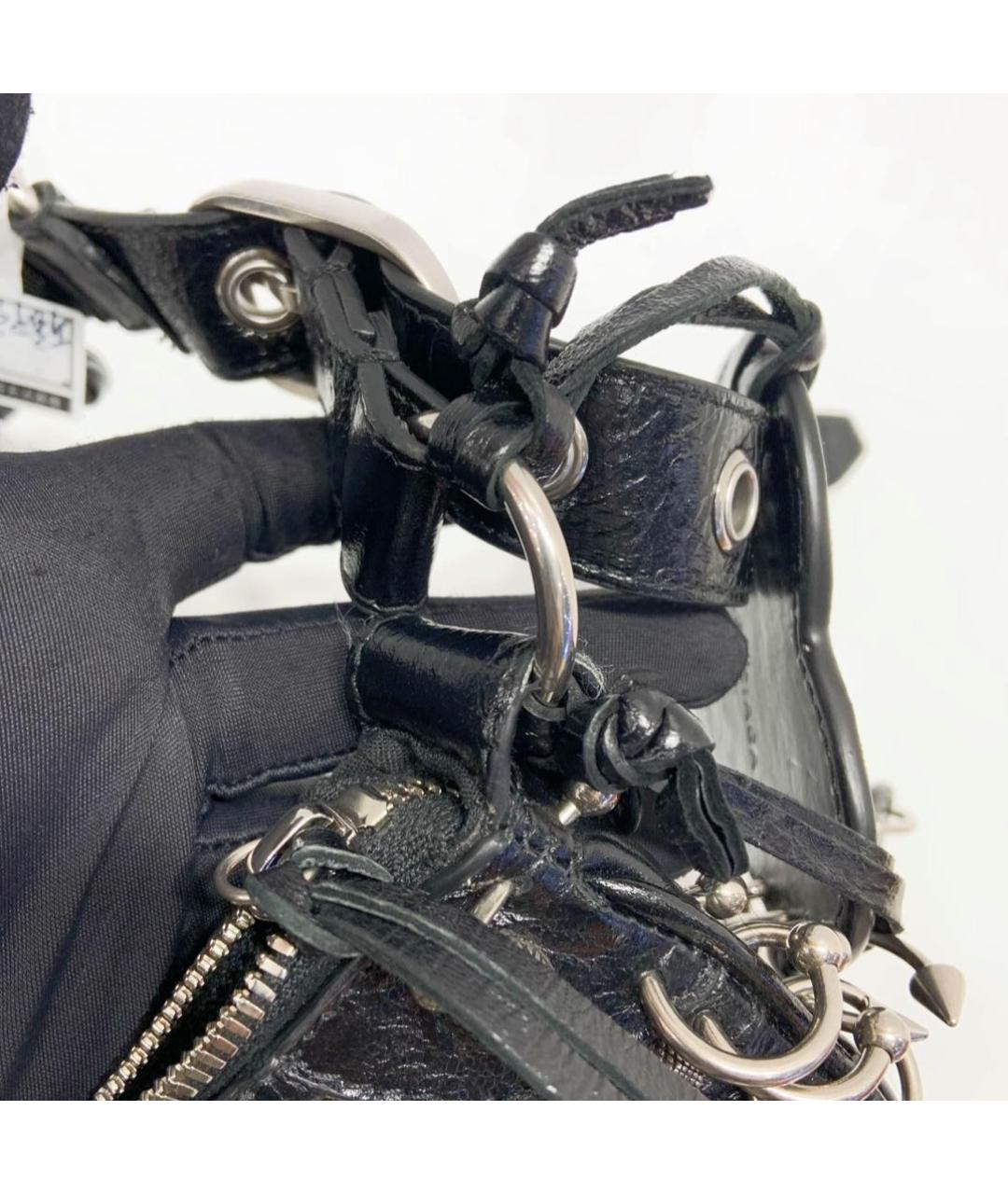 BALENCIAGA Черная кожаная сумка через плечо, фото 9
