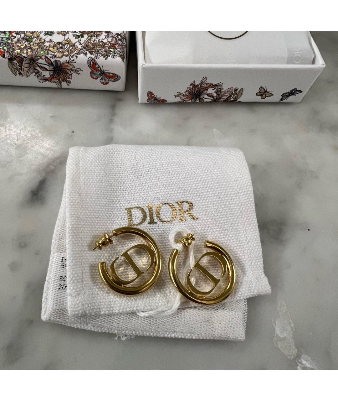 CHRISTIAN DIOR Золотые латунные серьги, фото 4