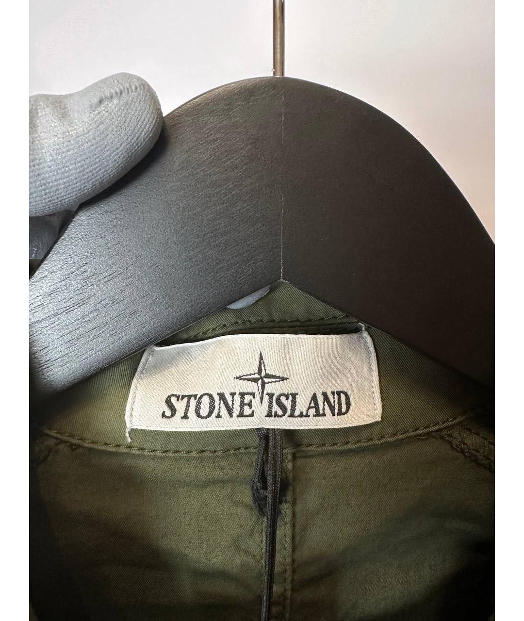 STONE ISLAND Зеленая хлопко-эластановая куртка, фото 5