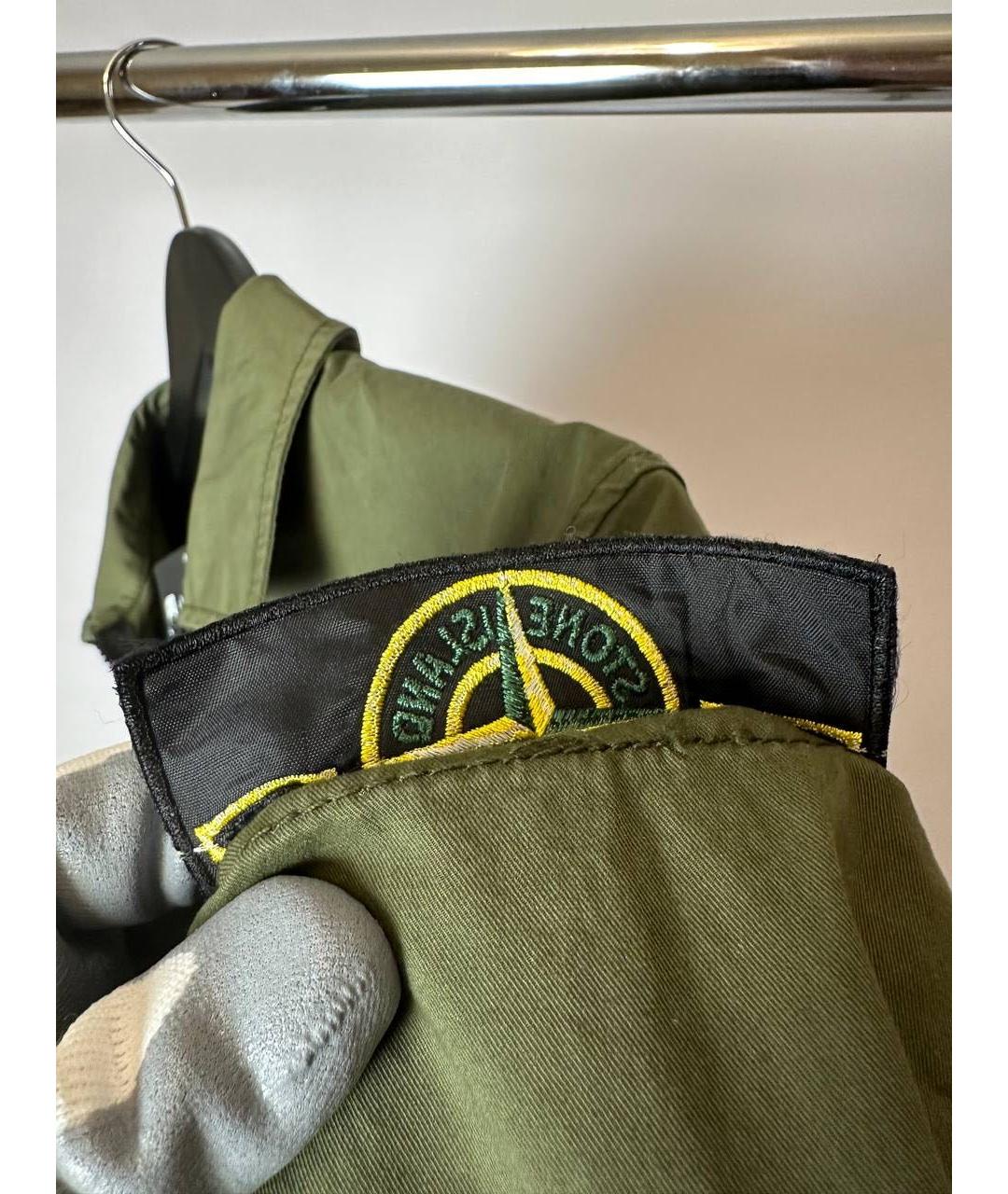 STONE ISLAND Зеленая хлопко-эластановая куртка, фото 7