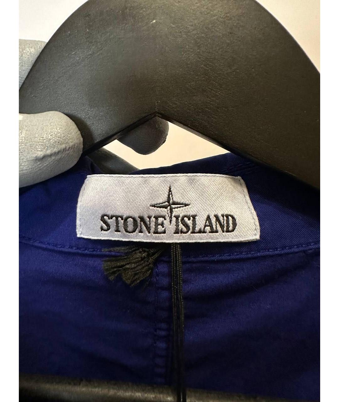 STONE ISLAND Синяя хлопко-эластановая куртка, фото 3
