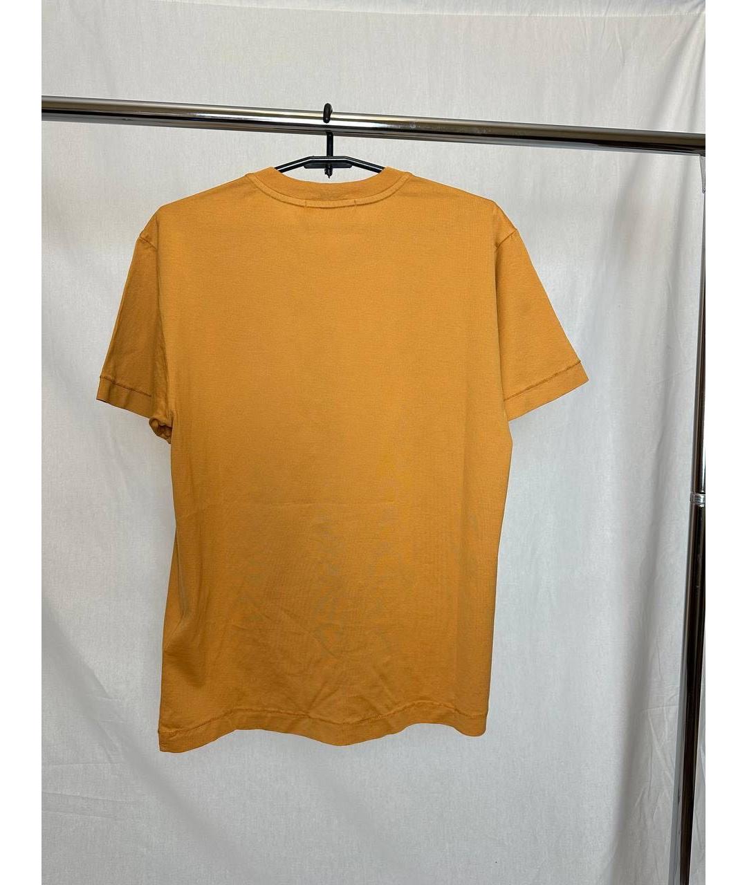 STONE ISLAND Оранжевая хлопковая футболка, фото 2