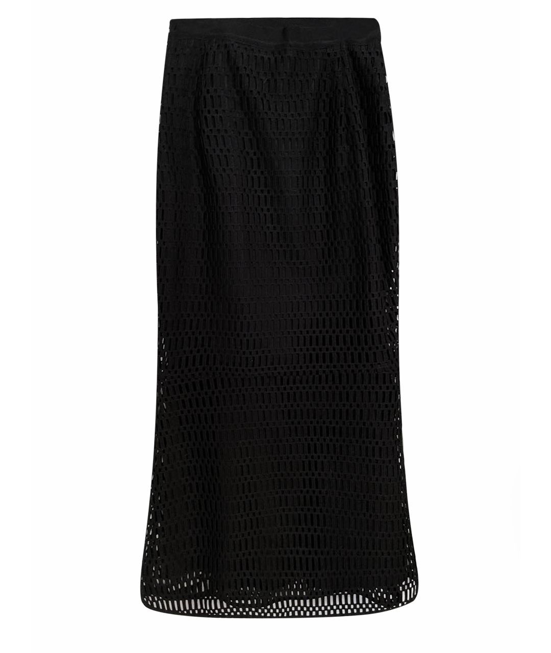 SANDRO Черная синтетическая юбка миди, фото 1