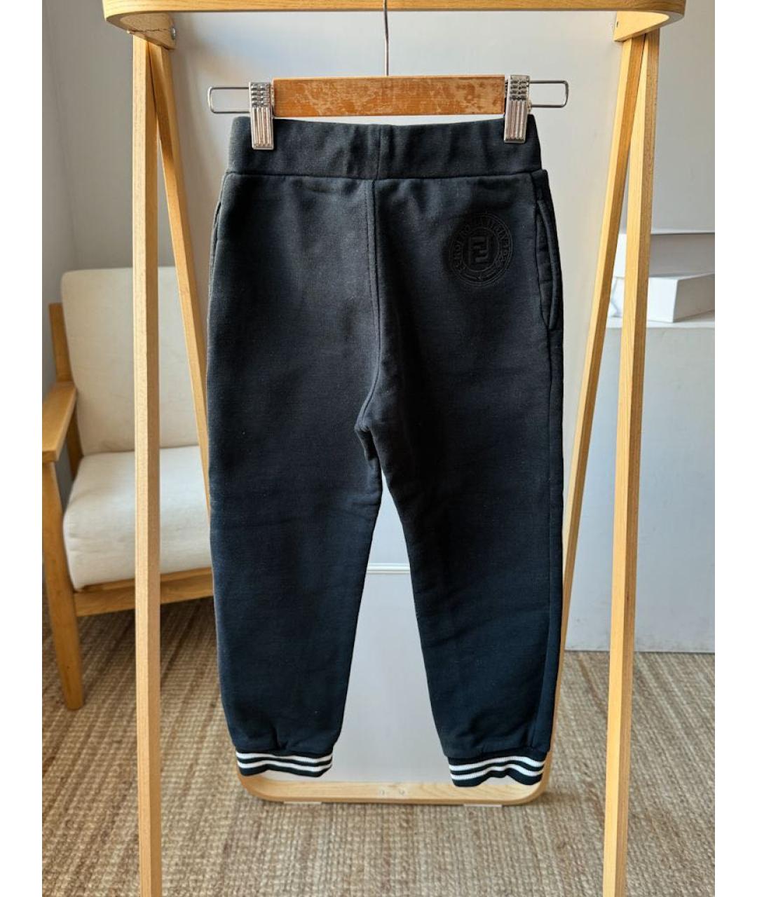 FENDI Черные хлопковые брюки и шорты, фото 2