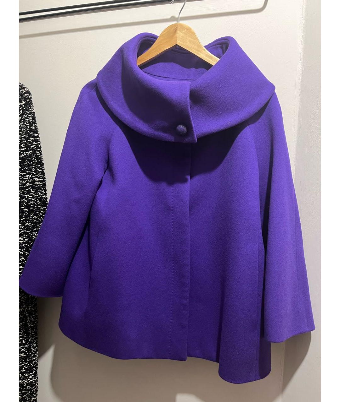 VERSACE Фиолетовое шерстяное пальто, фото 5
