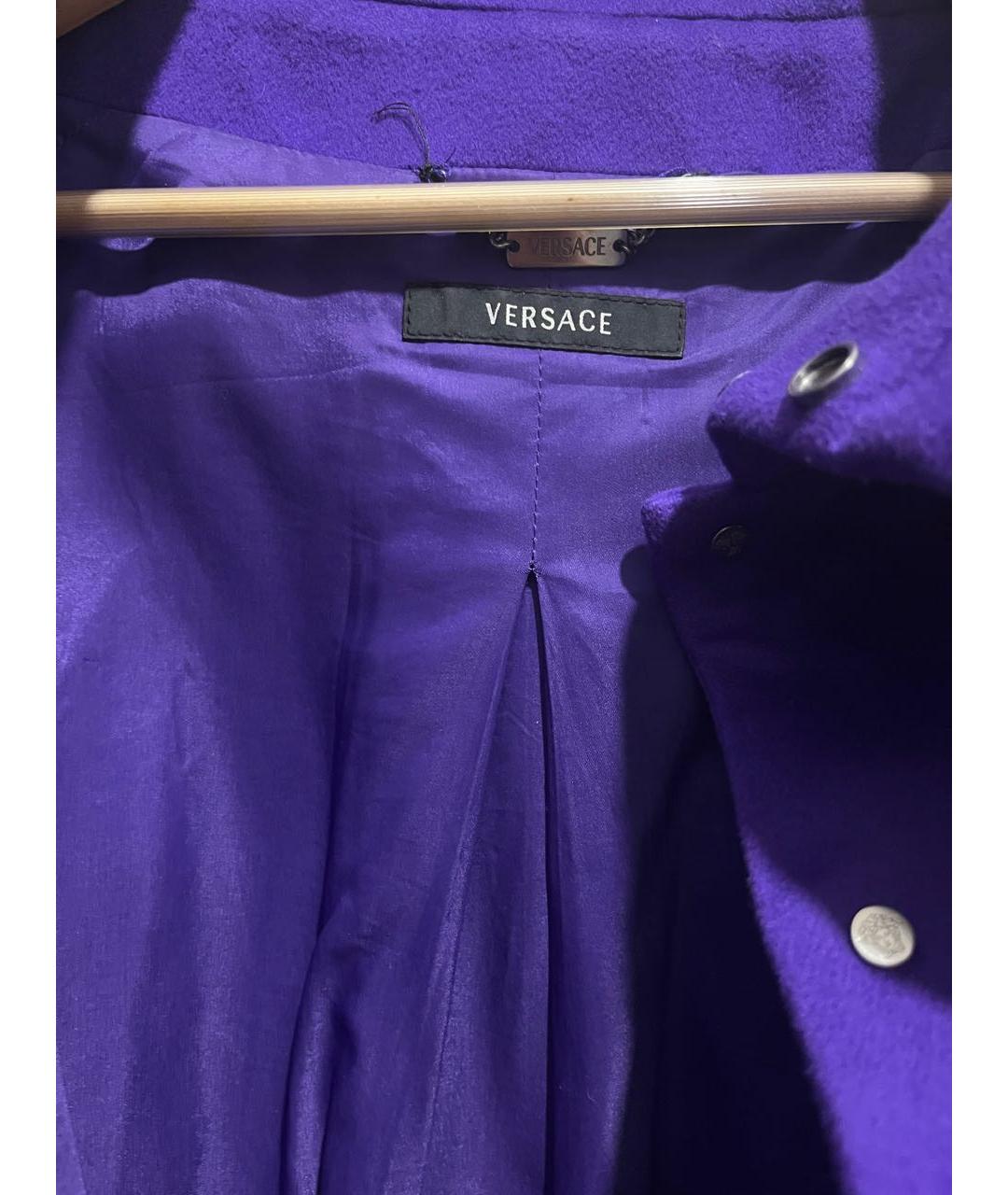 VERSACE Фиолетовое шерстяное пальто, фото 8