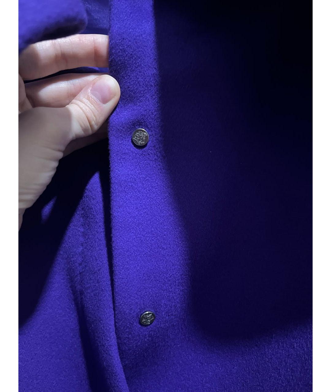 VERSACE Фиолетовое шерстяное пальто, фото 7