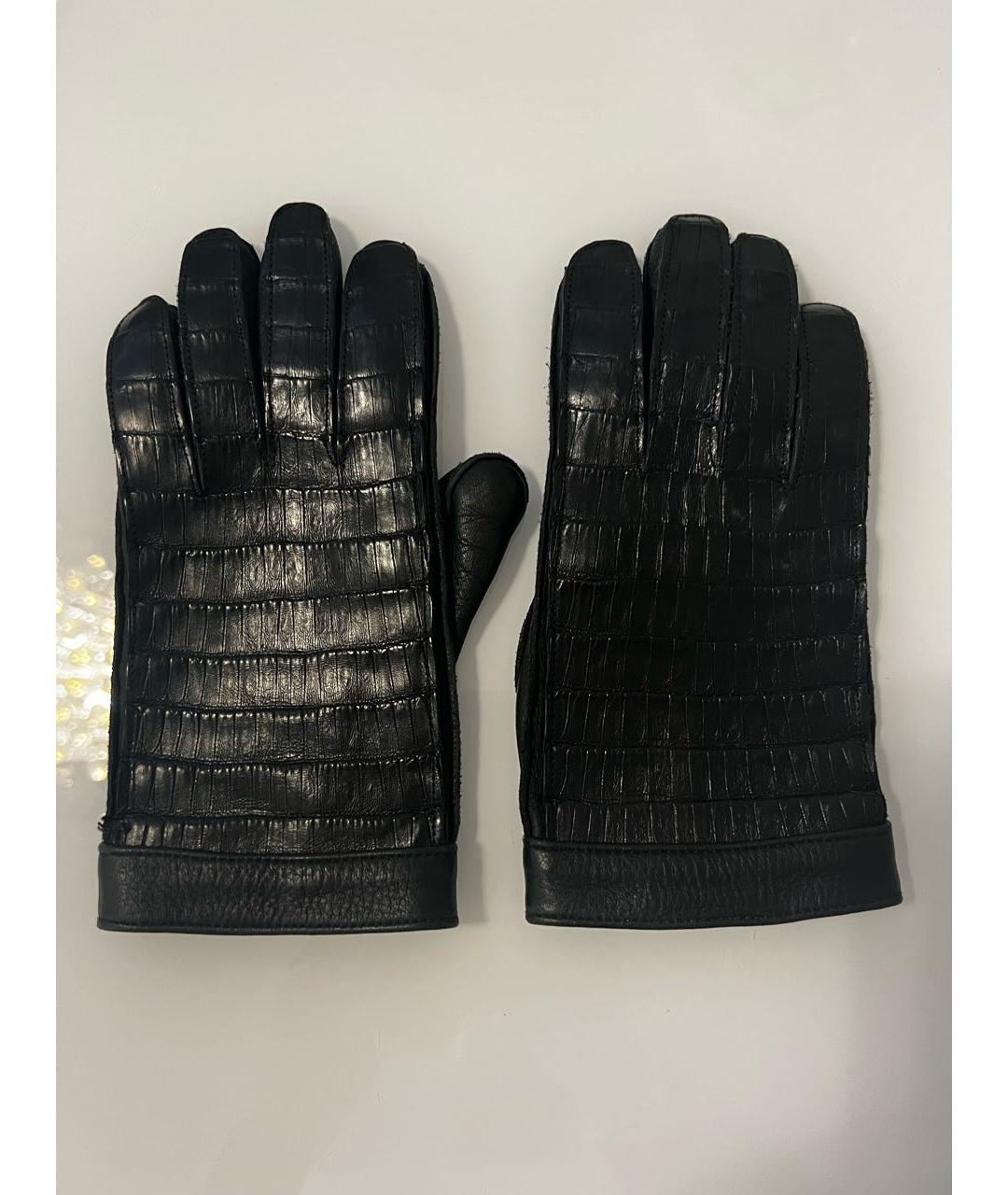 SARTORIA CASTANGIA Черные кожаные перчатки, фото 5
