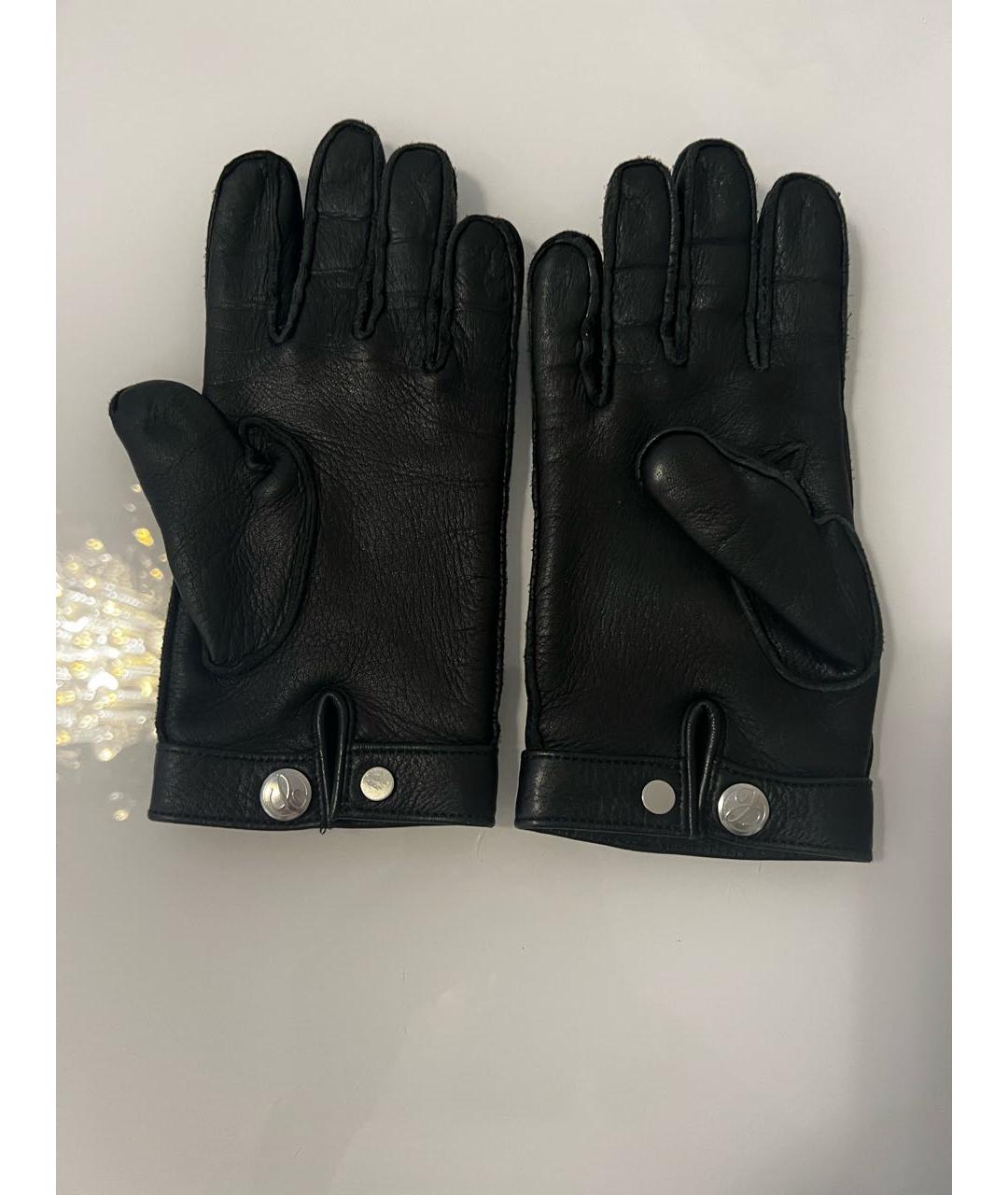 SARTORIA CASTANGIA Черные кожаные перчатки, фото 2