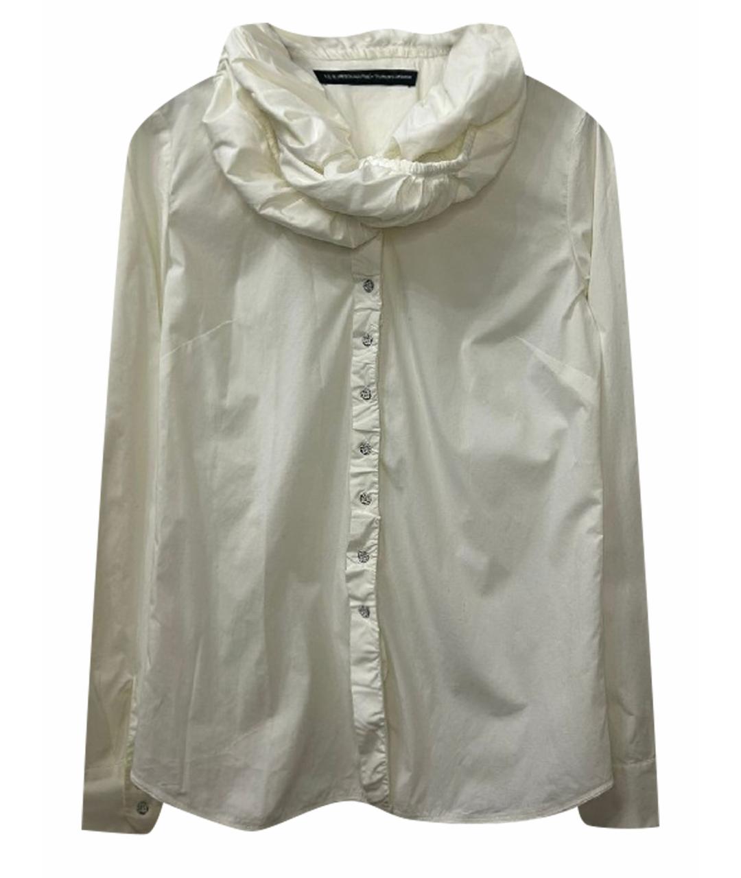MARITHE FRANCOIS GIRBAUD Белая хлопко-эластановая рубашка, фото 1