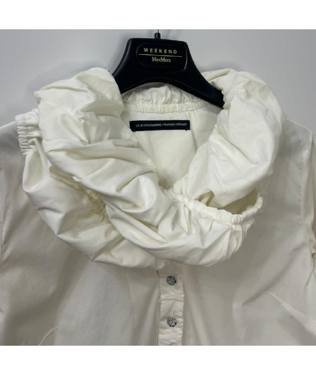 MARITHE FRANCOIS GIRBAUD Белая хлопко-эластановая рубашка, фото 7