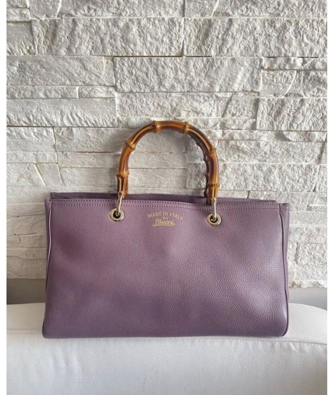 GUCCI Фиолетовая кожаная сумка с короткими ручками, фото 9