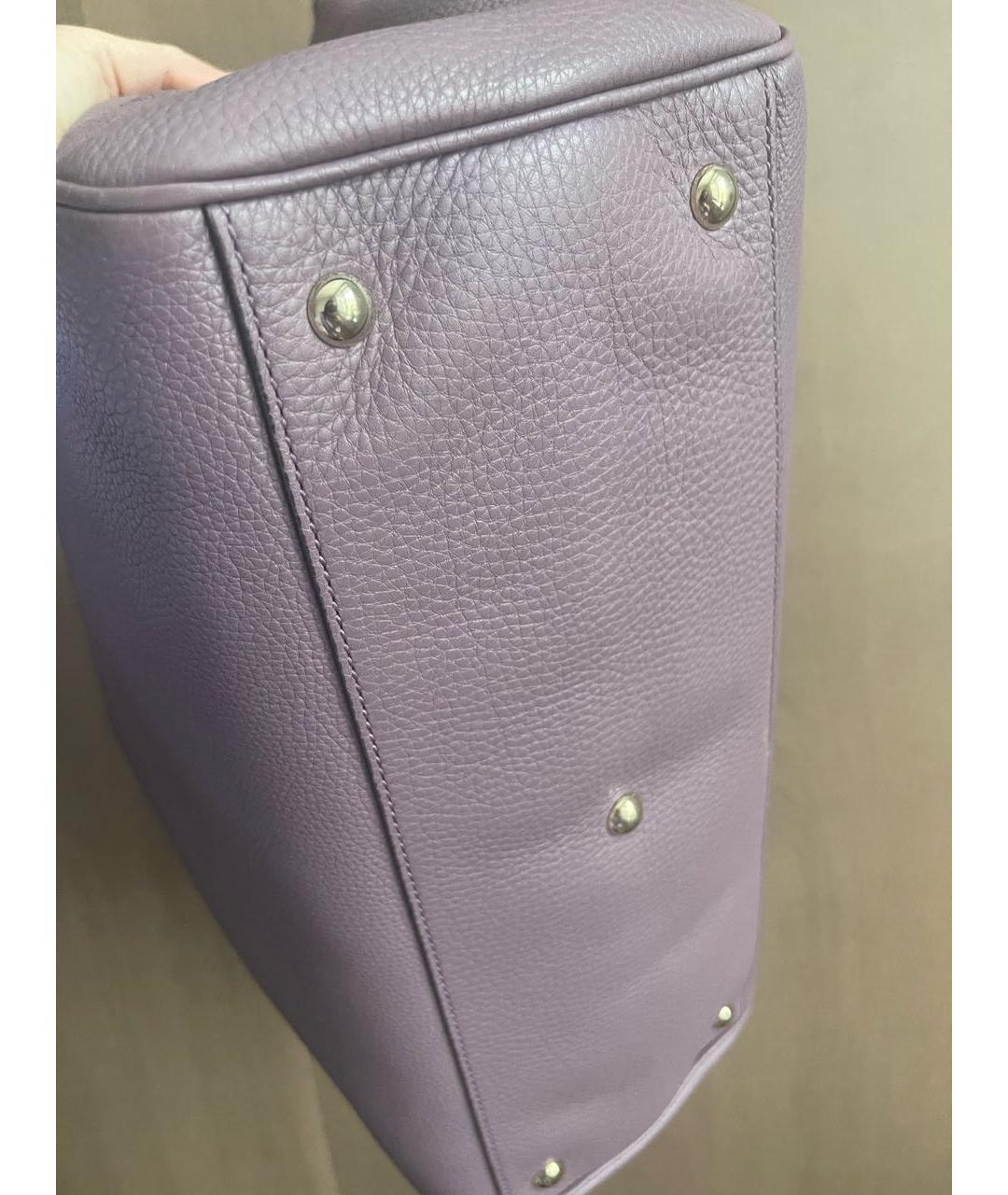 GUCCI Фиолетовая кожаная сумка с короткими ручками, фото 4
