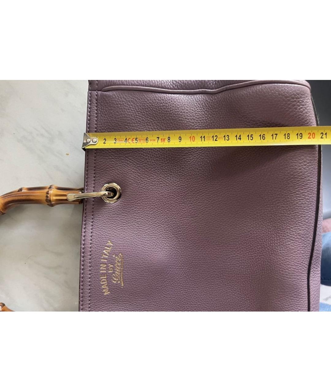 GUCCI Фиолетовая кожаная сумка с короткими ручками, фото 6