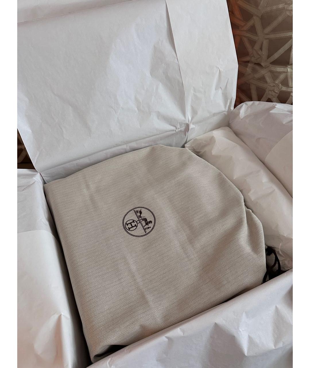 HERMES Бежевая кожаная сумка с короткими ручками, фото 7