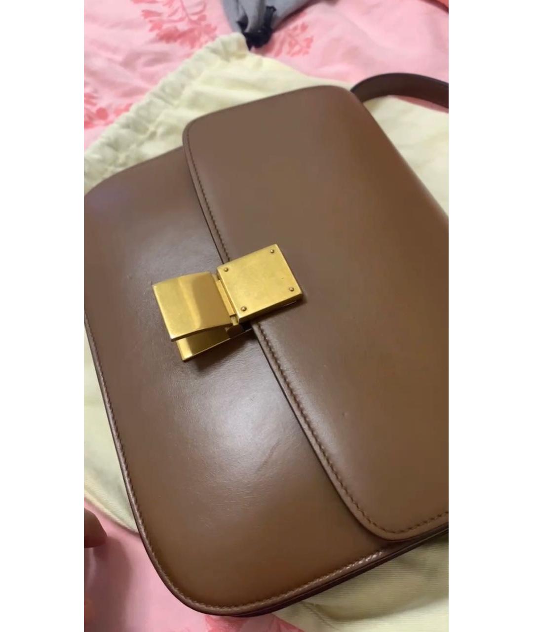 CELINE Коричневая кожаная сумка через плечо, фото 8