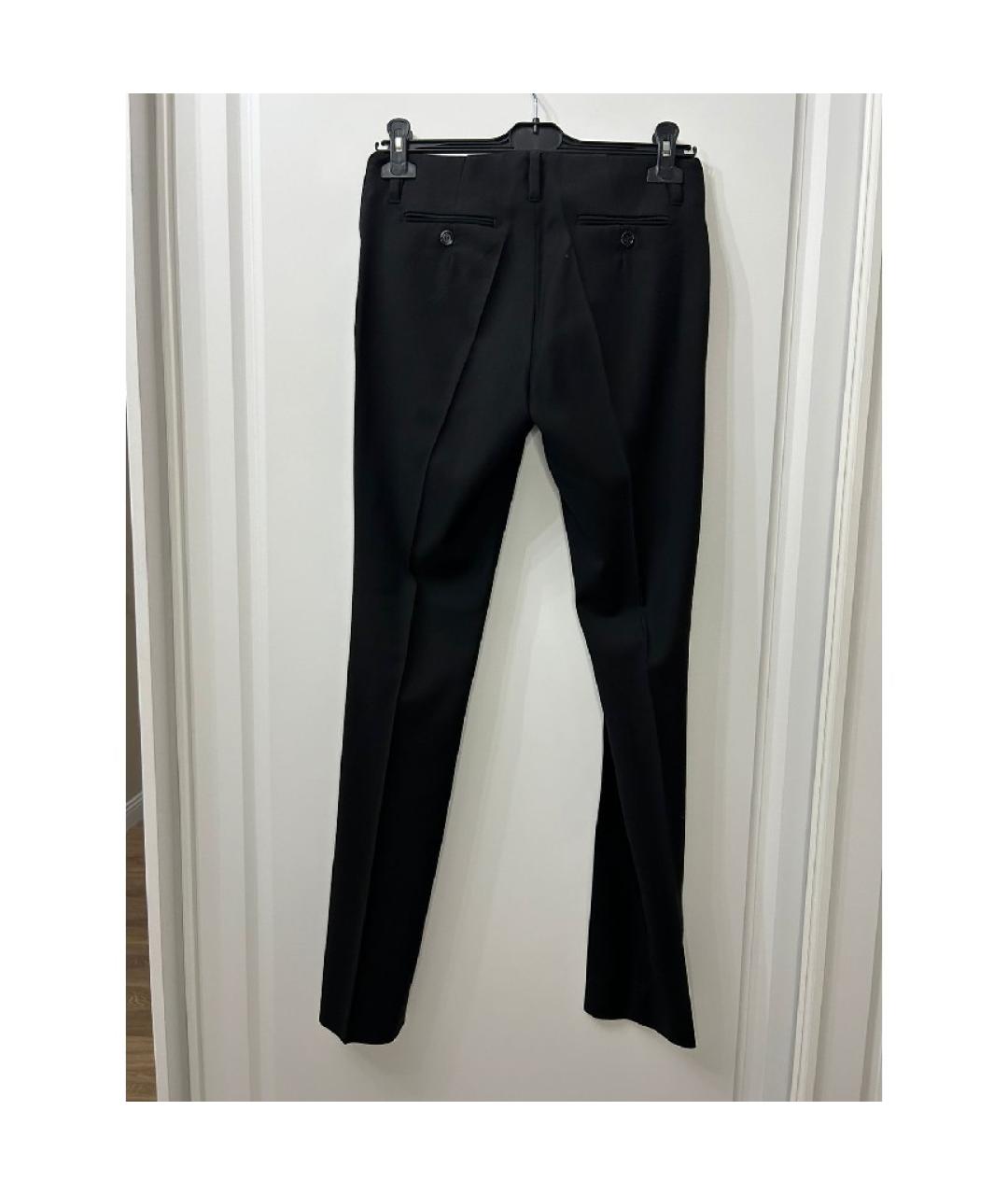 SPORTMAX Черные шерстяные прямые брюки, фото 7