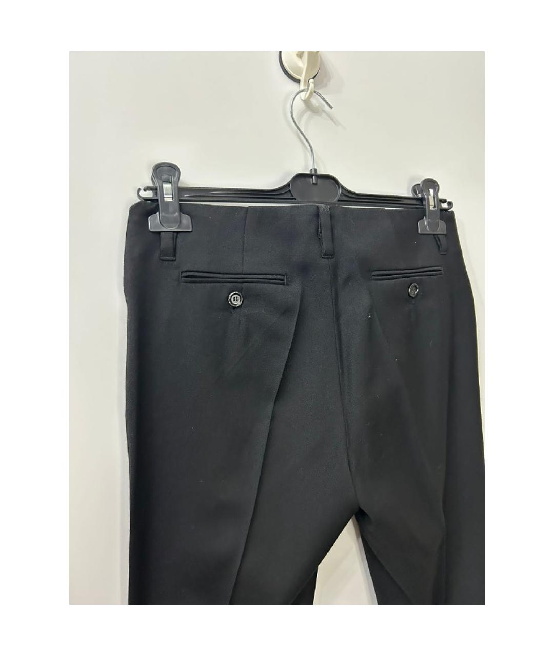 SPORTMAX Черные шерстяные прямые брюки, фото 2