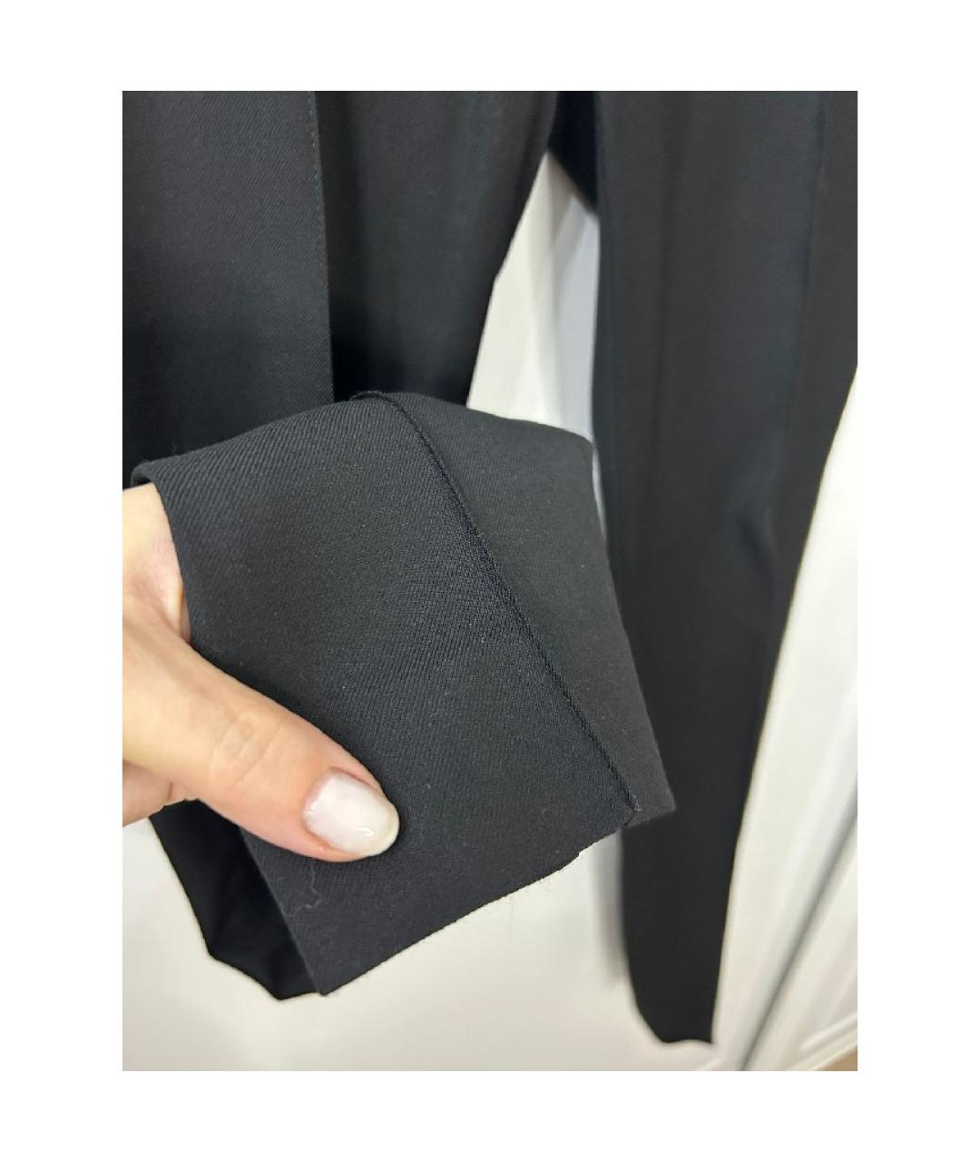 SPORTMAX Черные шерстяные прямые брюки, фото 6