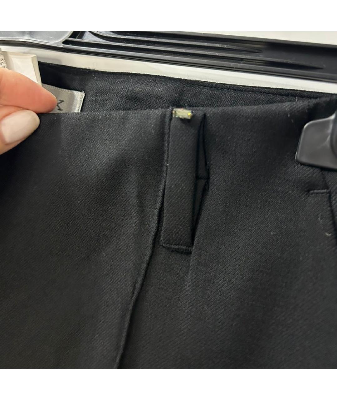 SPORTMAX Черные шерстяные прямые брюки, фото 3