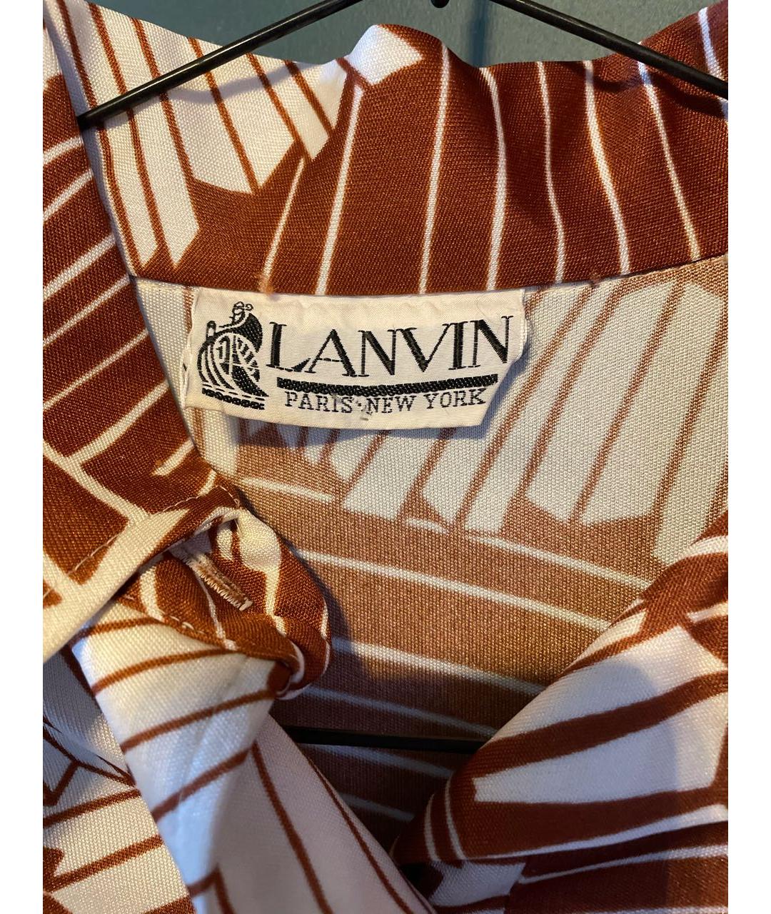 LANVIN Коричневое полиэстеровое повседневное платье, фото 3
