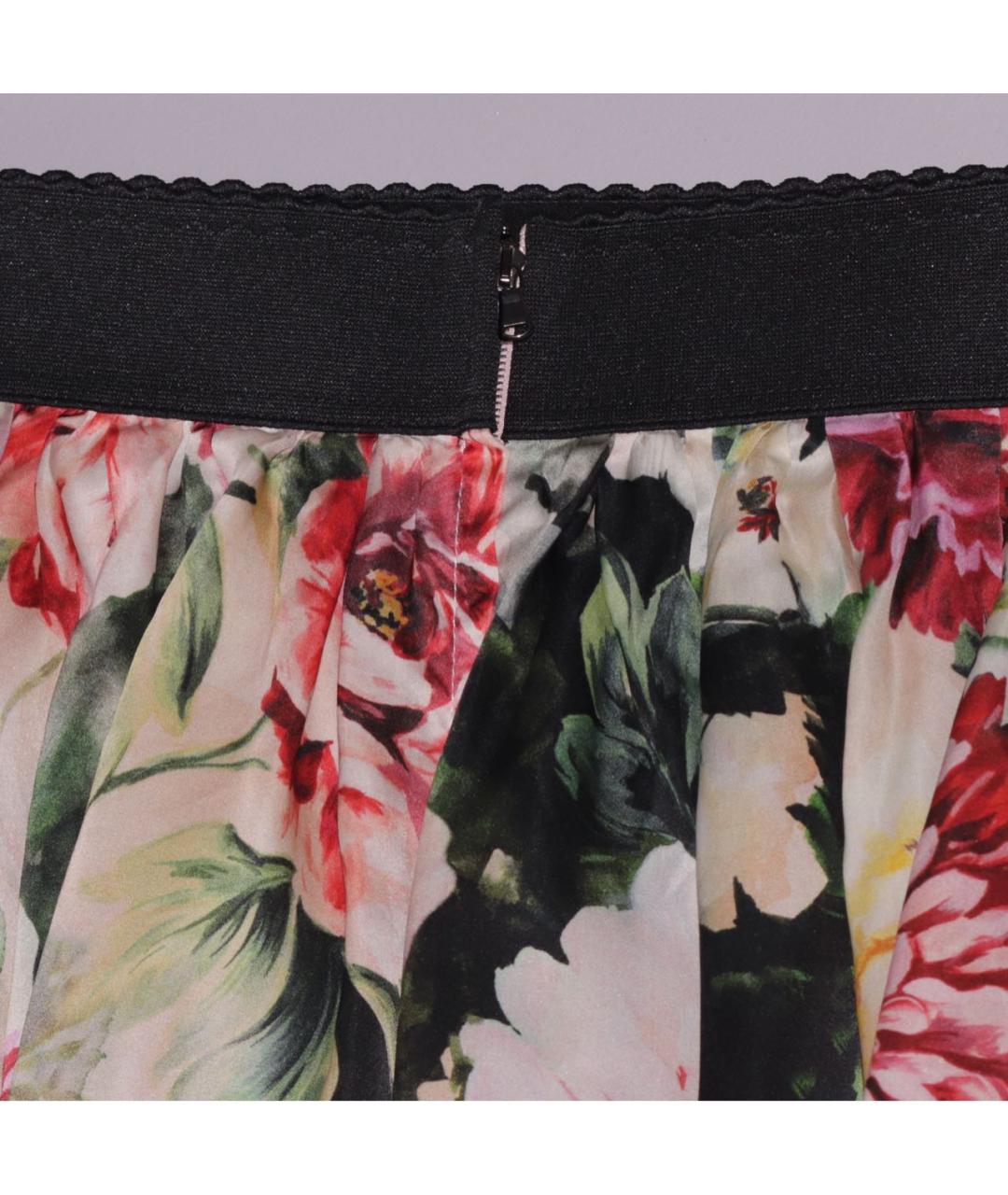 DOLCE&GABBANA Мульти шелковая юбка миди, фото 7