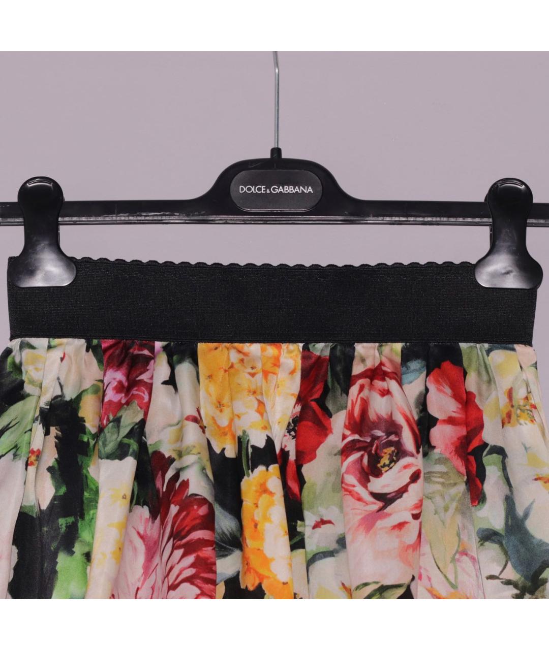 DOLCE&GABBANA Мульти шелковая юбка миди, фото 5