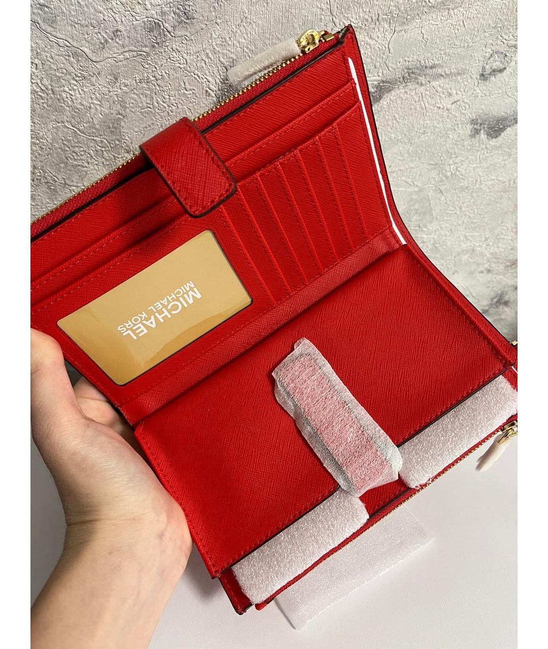 MICHAEL KORS Красный кожаный кошелек, фото 4