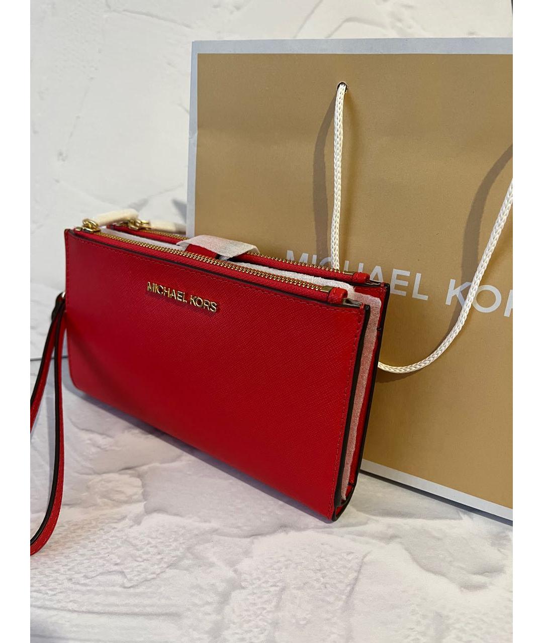 MICHAEL KORS Красный кожаный кошелек, фото 6