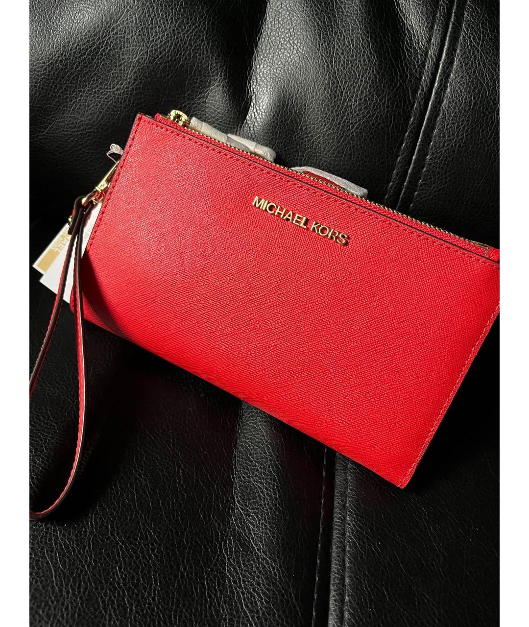 MICHAEL KORS Красный кожаный кошелек, фото 5