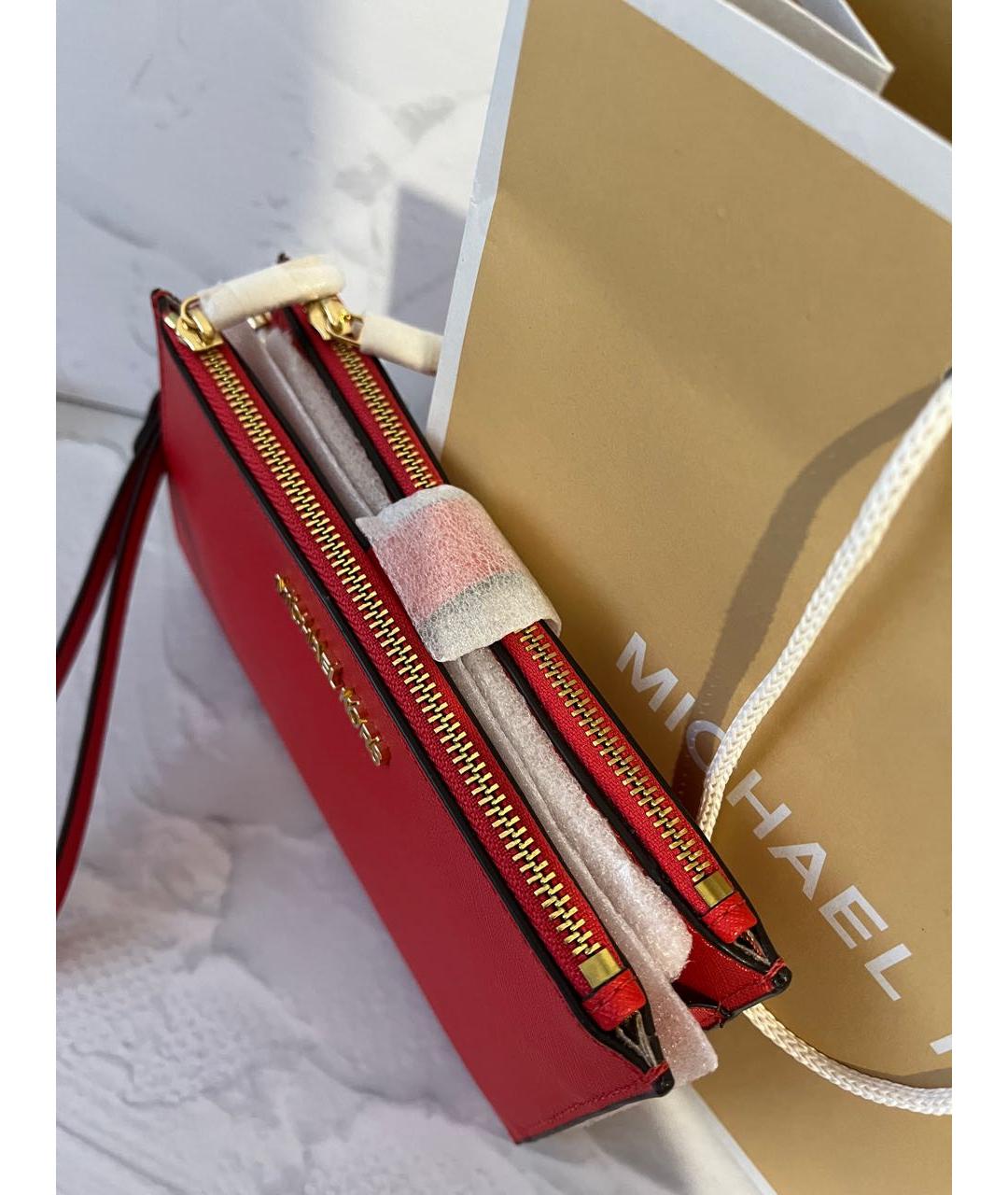 MICHAEL KORS Красный кожаный кошелек, фото 7